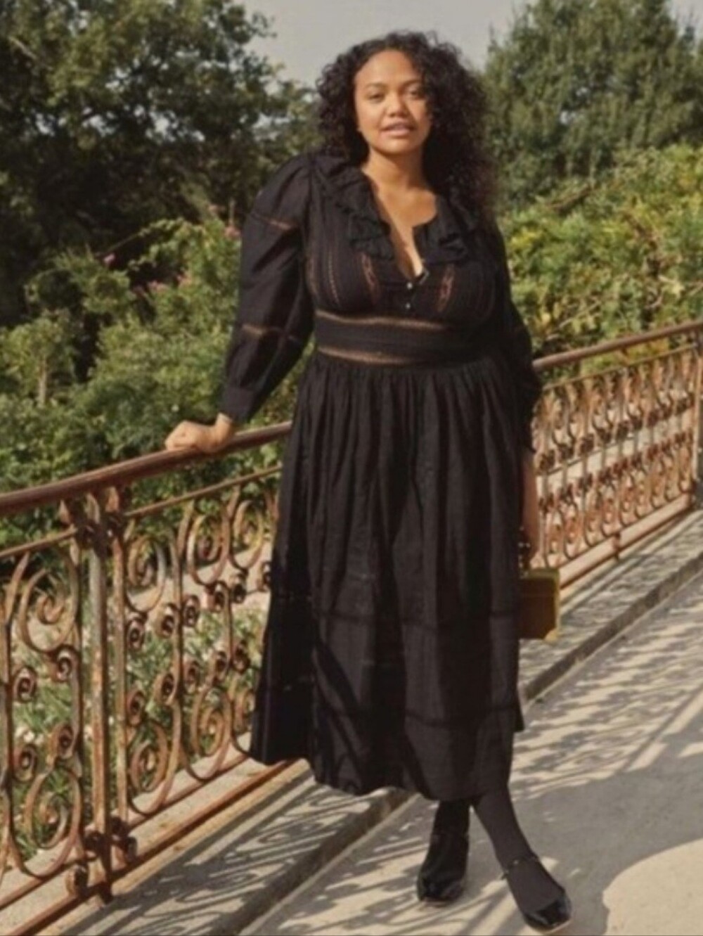 "DÔEN NWT Black Marla Dress Maxi Midi Heirloom Victorian Ruffle Size XL - Picture 10 of 16